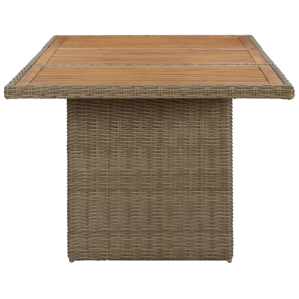 vidaXL 7-delige Tuinset poly rattan bruin