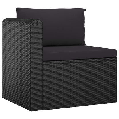 vidaXL 7-delige Loungeset met kussens poly rattan zwart