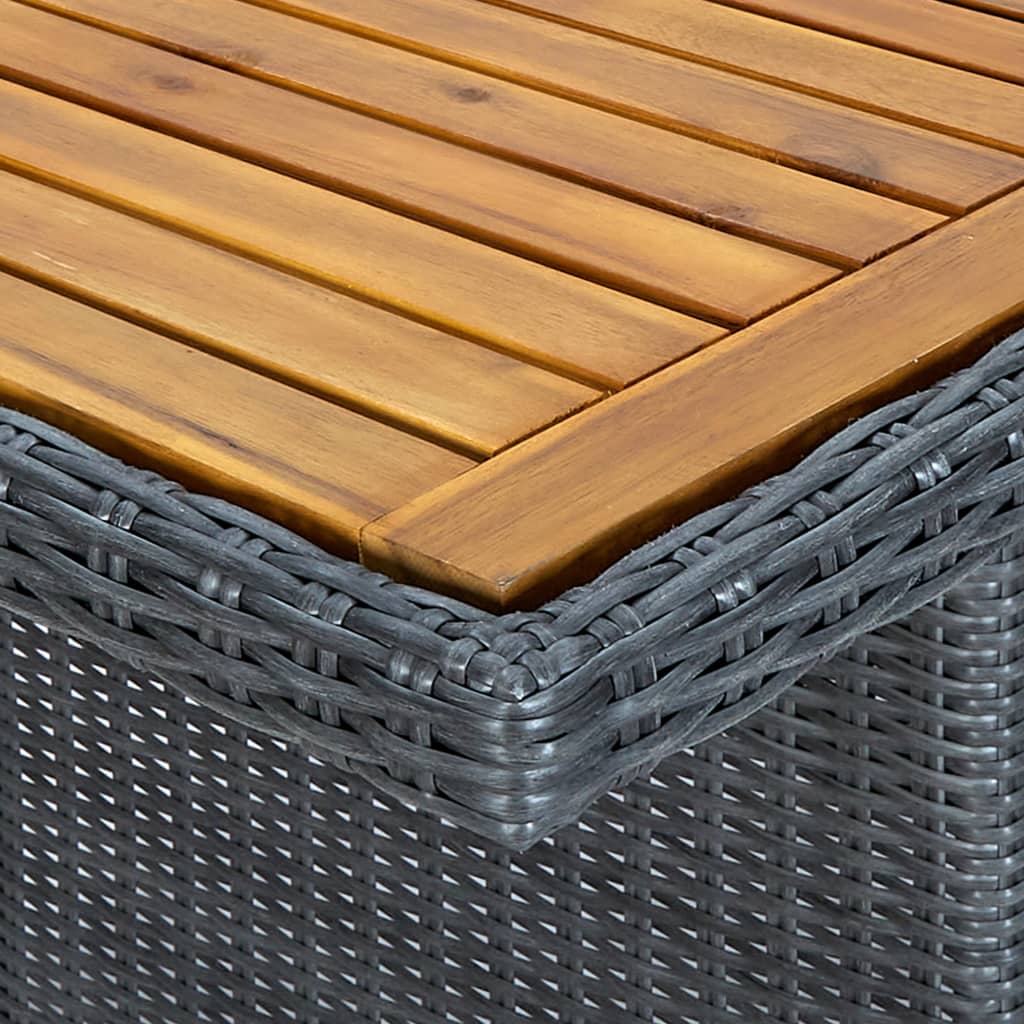 vidaXL 7-delige Tuinset met kussens poly rattan donkergrijs