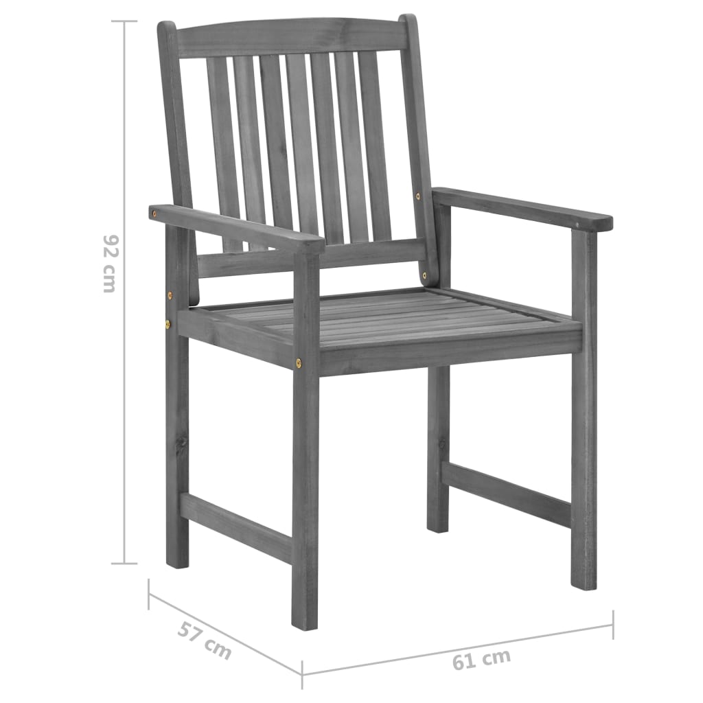 vidaXL Tuinstoelen 4 st met kussens massief acaciahout grijs