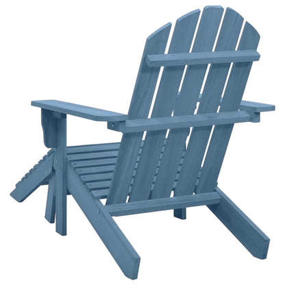 vidaXL Tuinstoel Adirondack met voetenbank massief vurenhout blauw