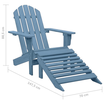 vidaXL Tuinstoel Adirondack met voetenbank massief vurenhout blauw