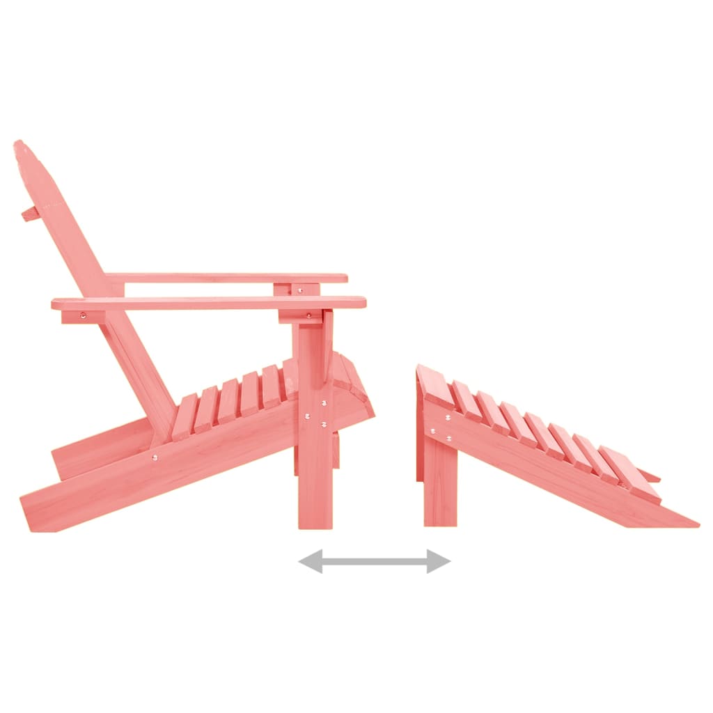 vidaXL Tuinstoel Adirondack met voetenbank massief vurenhout roze