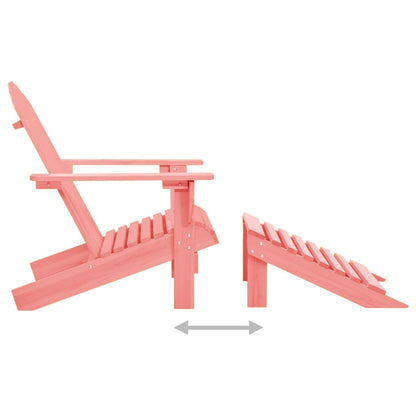 vidaXL Tuinstoel Adirondack met voetenbank massief vurenhout roze