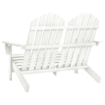 vidaXL Tuinstoel 2-zits Adirondack massief vurenhout wit