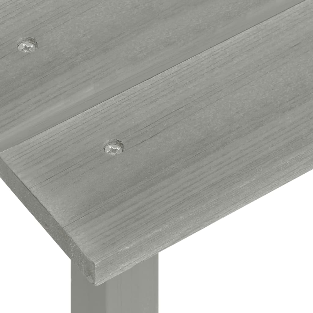 vidaXL Tuinstoel Adirondack met tafel massief vurenhout grijs