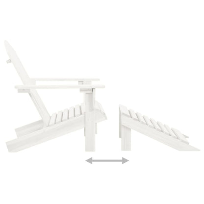 vidaXL Tuinstoel Adirondack met voetenbank tafel massief vurenhout wit