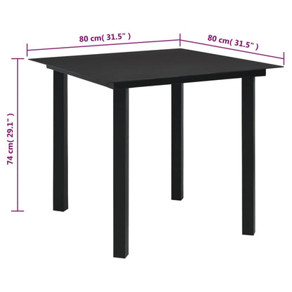 vidaXL 3-delige Tuinset PVC-rattan zwart