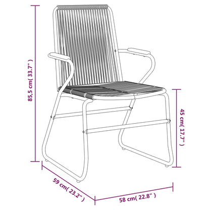 vidaXL 3-delige Tuinset PVC-rattan zwart