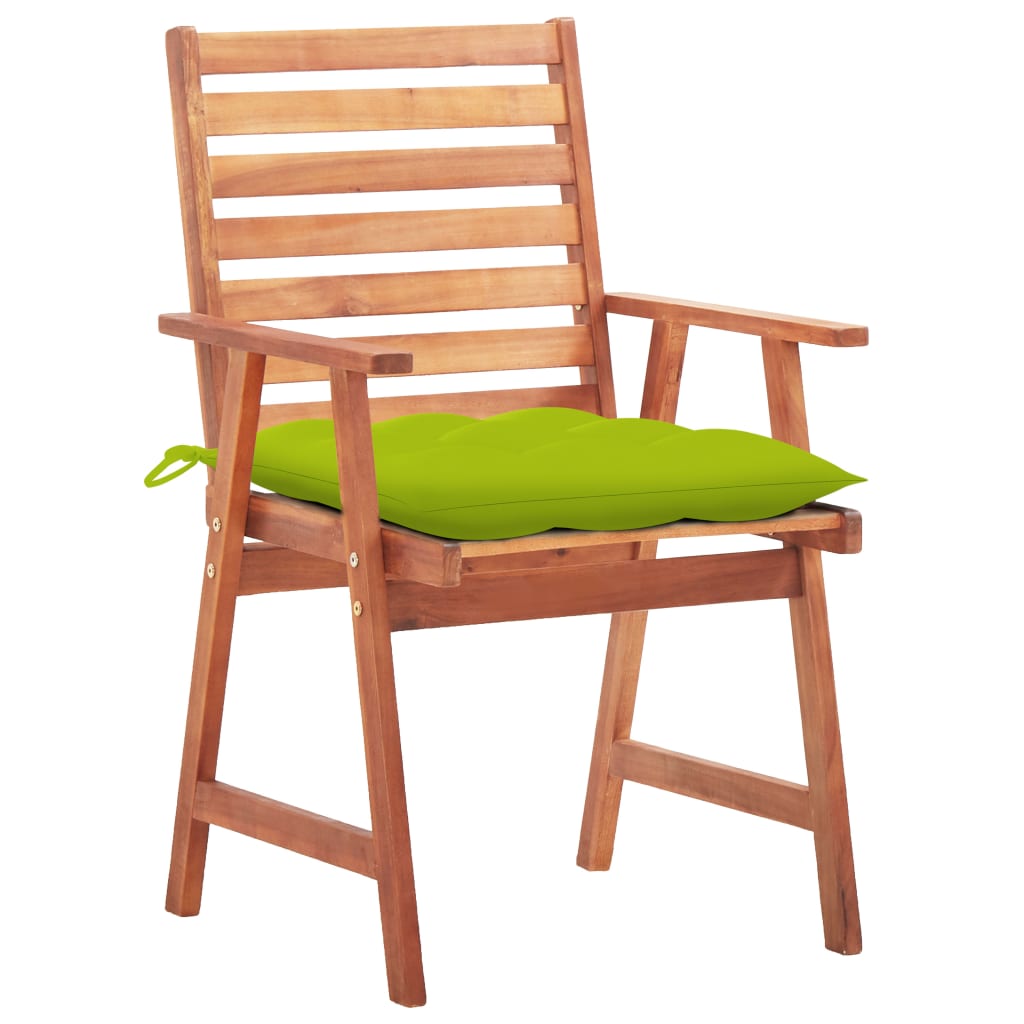 vidaXL Tuinstoelen 3 st met kussens massief acaciahout