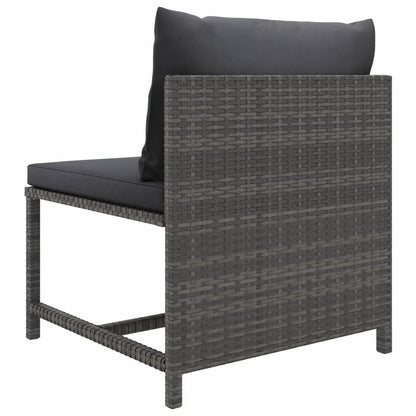 vidaXL 6-delige Loungeset met kussens poly rattan grijs