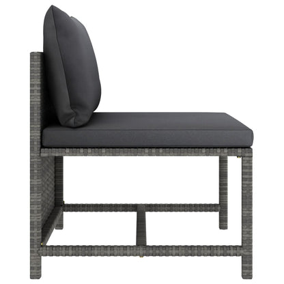 vidaXL 10-delige Loungeset met kussens poly rattan grijs