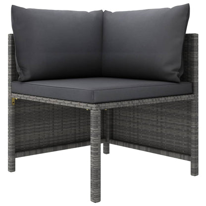 vidaXL 10-delige Loungeset met kussens poly rattan grijs