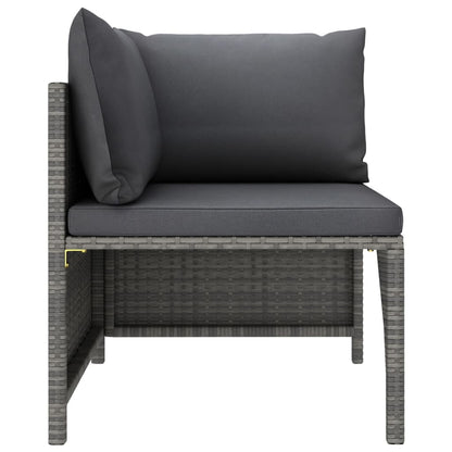 vidaXL 10-delige Loungeset met kussens poly rattan grijs