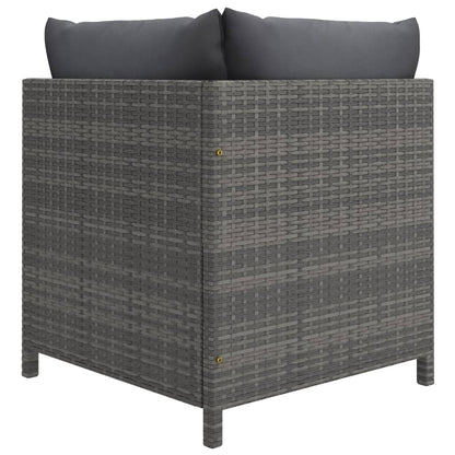 vidaXL 11-delige Loungeset met kussens poly rattan grijs