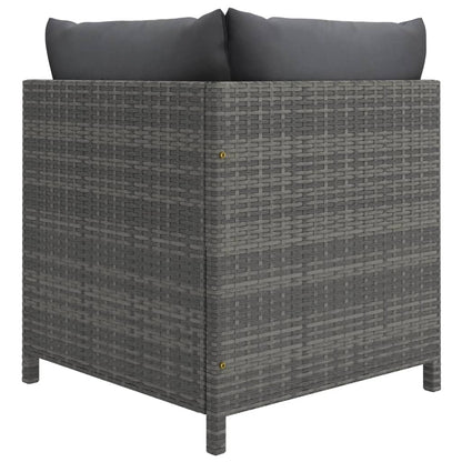 vidaXL 12-delige Loungeset met kussens poly rattan grijs