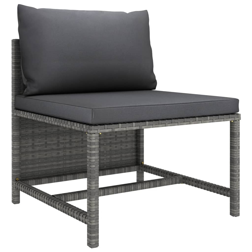 vidaXL 12-delige Loungeset met kussens poly rattan grijs