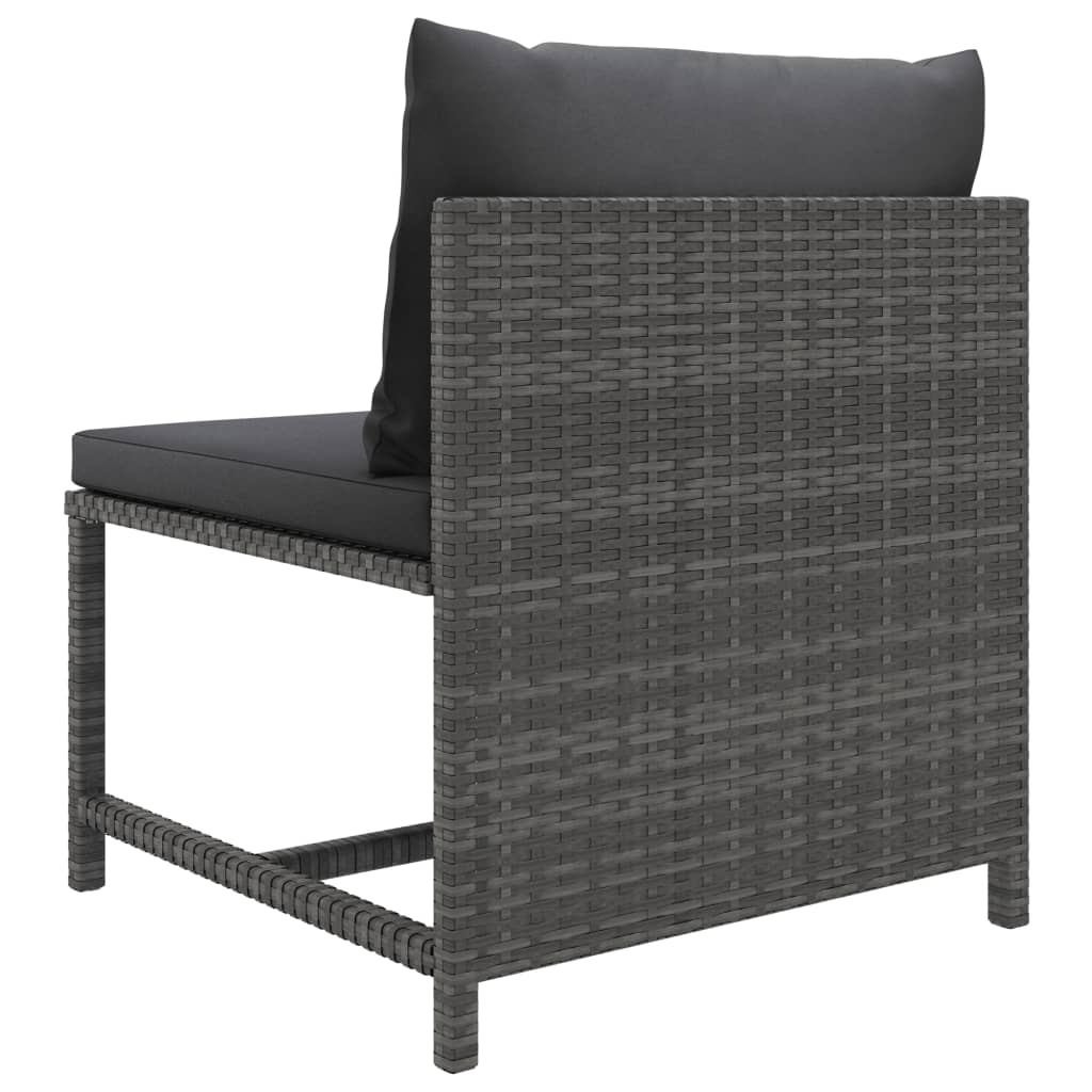 vidaXL 12-delige Loungeset met kussens poly rattan grijs