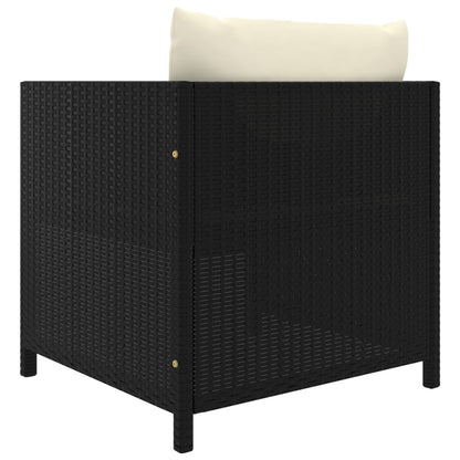 vidaXL 5-delige Loungeset met kussens poly rattan zwart