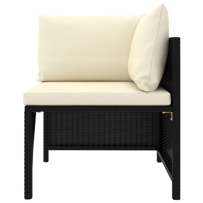 vidaXL 6-delige Loungeset met kussens poly rattan zwart