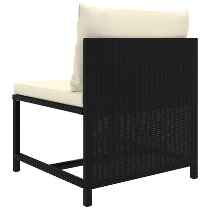 vidaXL 6-delige Loungeset met kussens poly rattan zwart