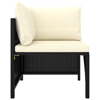 vidaXL 6-delige Loungeset met kussens poly rattan zwart