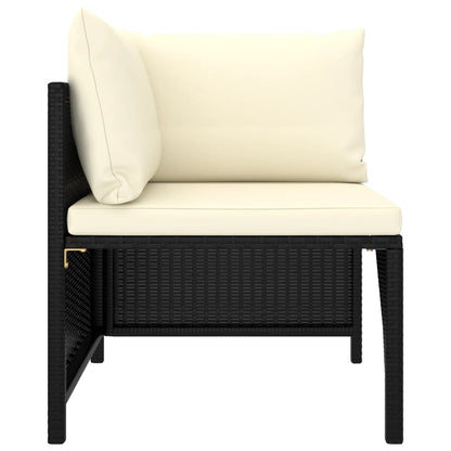 vidaXL 9-delige Loungeset met kussens poly rattan zwart