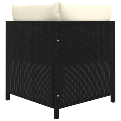 vidaXL 9-delige Loungeset met kussens poly rattan zwart