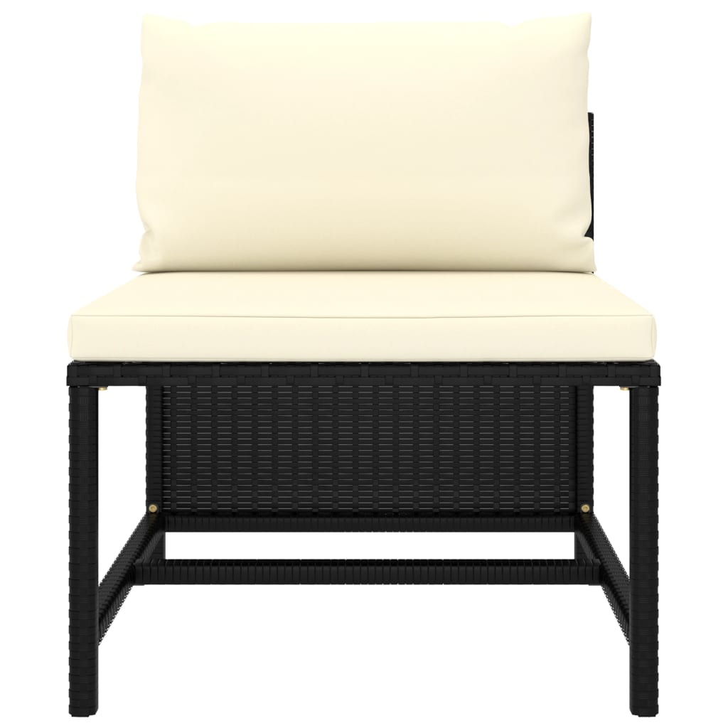 vidaXL 9-delige Loungeset met kussens poly rattan zwart