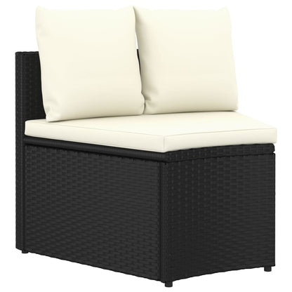 vidaXL 7-delige Loungeset met kussens poly rattan zwart