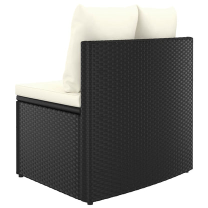 vidaXL 7-delige Loungeset met kussens poly rattan zwart