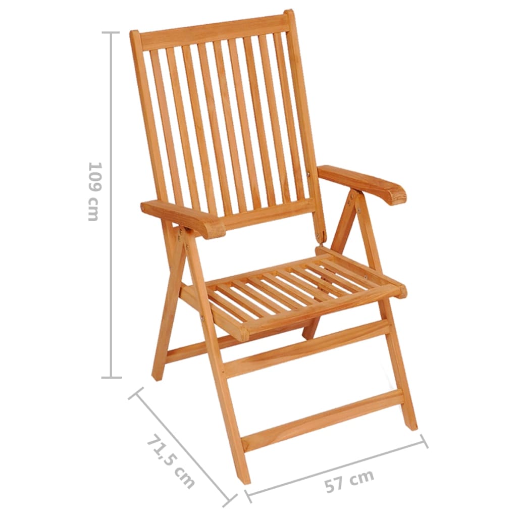 vidaXL Tuinstoelen 4 st met rood geruite kussens massief teakhout