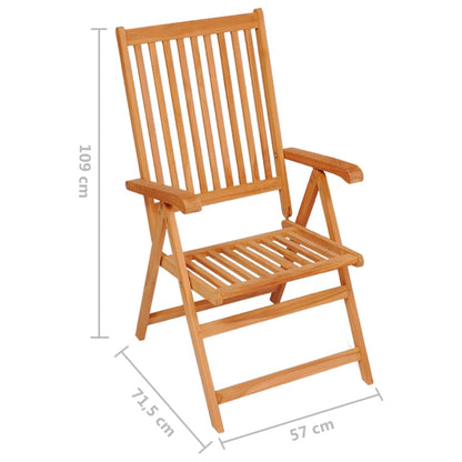 vidaXL Tuinstoelen 4 st met rood geruite kussens massief teakhout