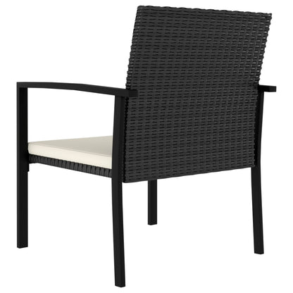 vidaXL 7-delige Tuinset poly rattan zwart