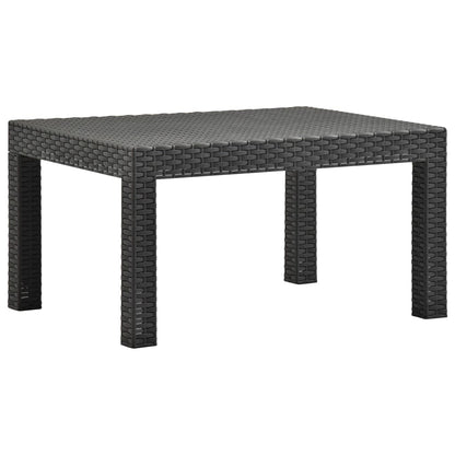 vidaXL 4-delige Loungeset met kussens PP rattan antracietkleurig