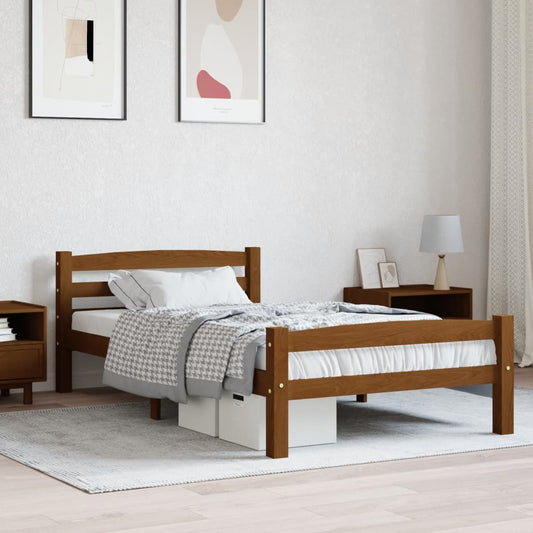 vidaXL Bedframe massief grenenhout honingbruin 90x200 cm