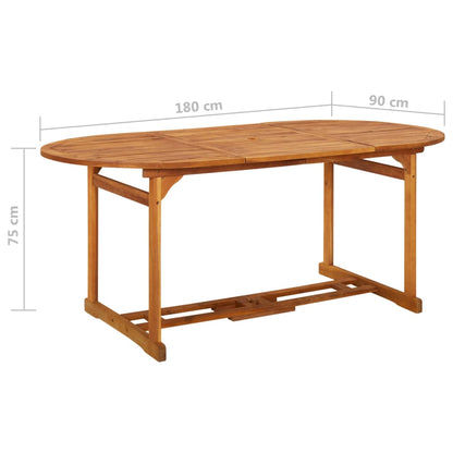 vidaXL Tuintafel 180x90x75 cm massief acaciahout