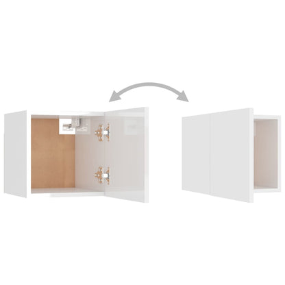 vidaXL Tv-wandmeubelen 2 st 30,5x30x30 cm hoogglans wit