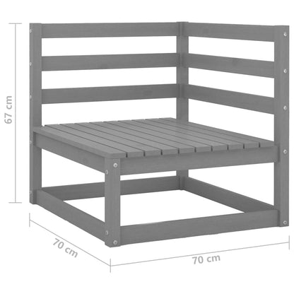 vidaXL Tuinhoekbank 2 st massief grenenhout grijs