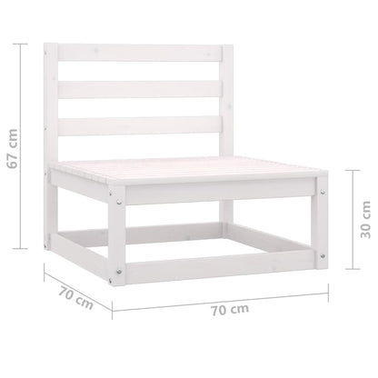 vidaXL 2-delige Loungeset massief grenenhout wit