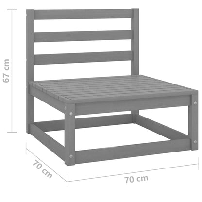 vidaXL 3-delige Loungeset massief grenenhout grijs