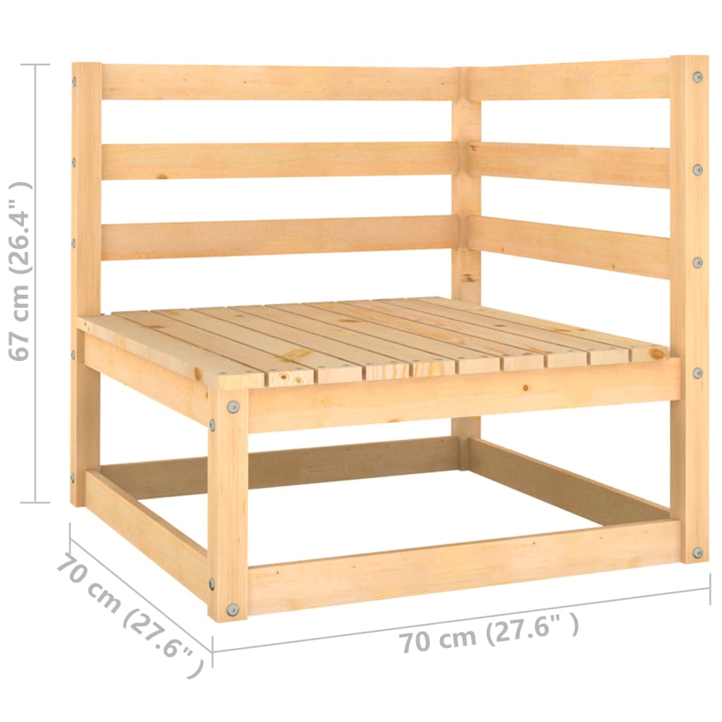 vidaXL 2-delige Loungeset met kussens massief grenenhout