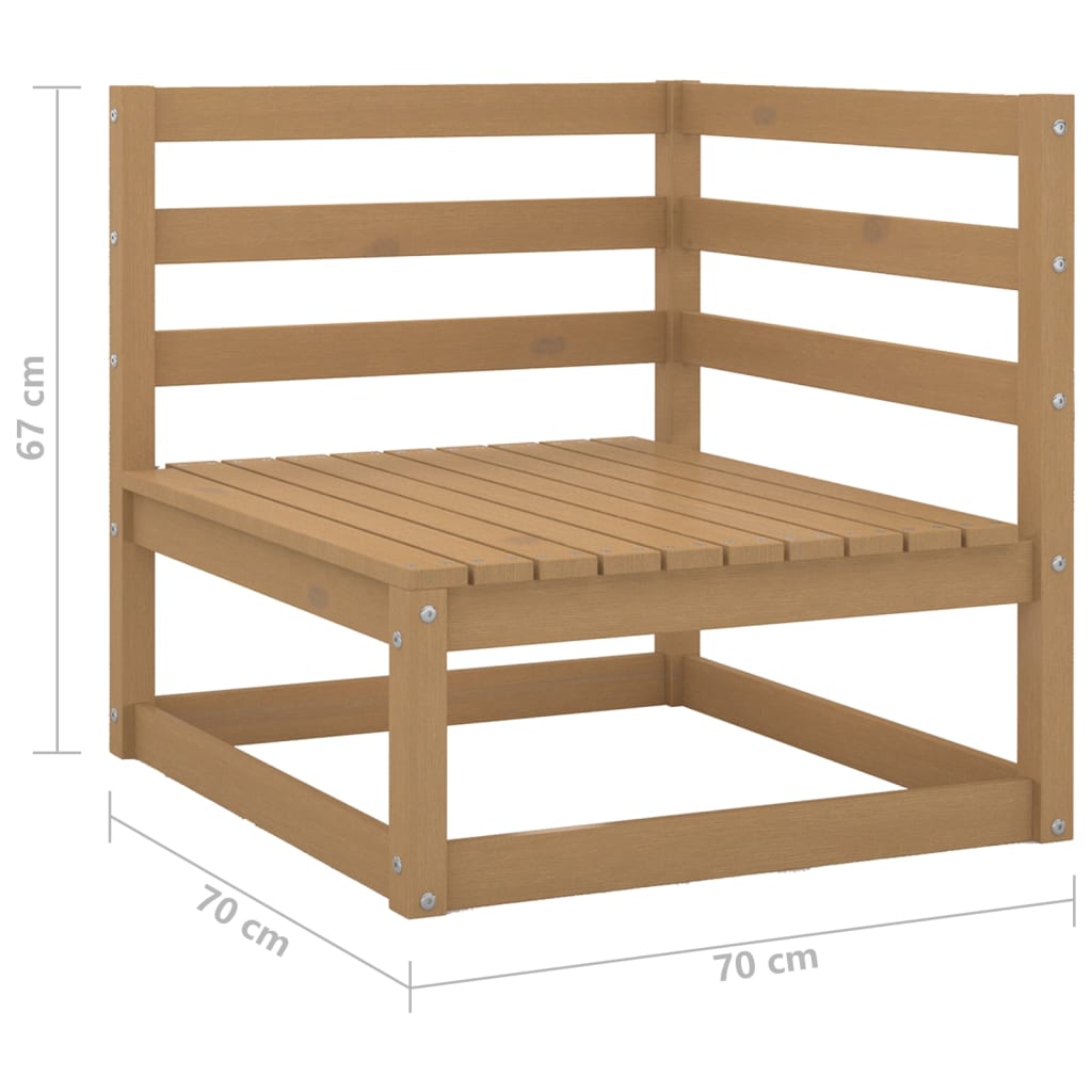 vidaXL 2-delige Loungeset met kussens grenenhout honingbruin