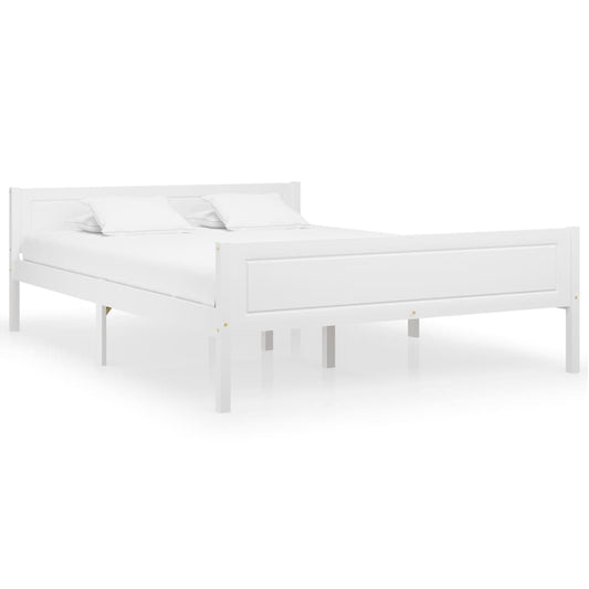 vidaXL Bedframe massief grenenhout wit 120x200 cm