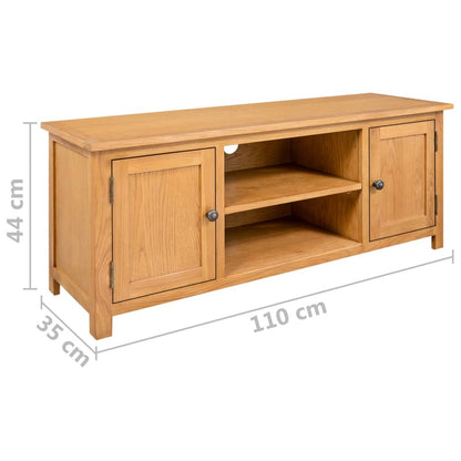 vidaXL Tv-meubel 110x35x44 cm massief eikenhout