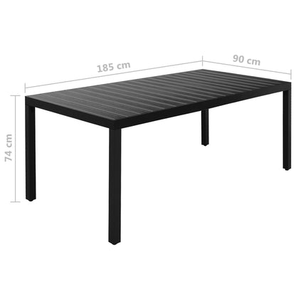 vidaXL 9-delige Tuinset aluminium zwart