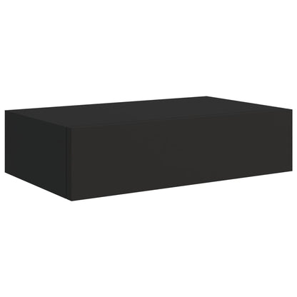 vidaXL Wandschappen 2 st met lade 40x23,5x10 cm MDF zwart