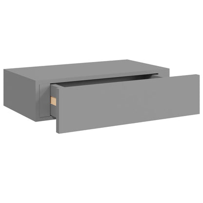 vidaXL Wandschappen 2 st met lade 40x23,5x10 cm MDF grijs