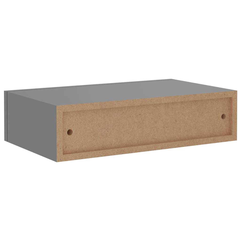 vidaXL Wandschappen 2 st met lade 40x23,5x10 cm MDF grijs