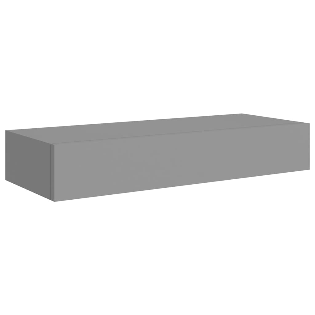 vidaXL Wandschap met lade 60x23,5x10 cm MDF grijs